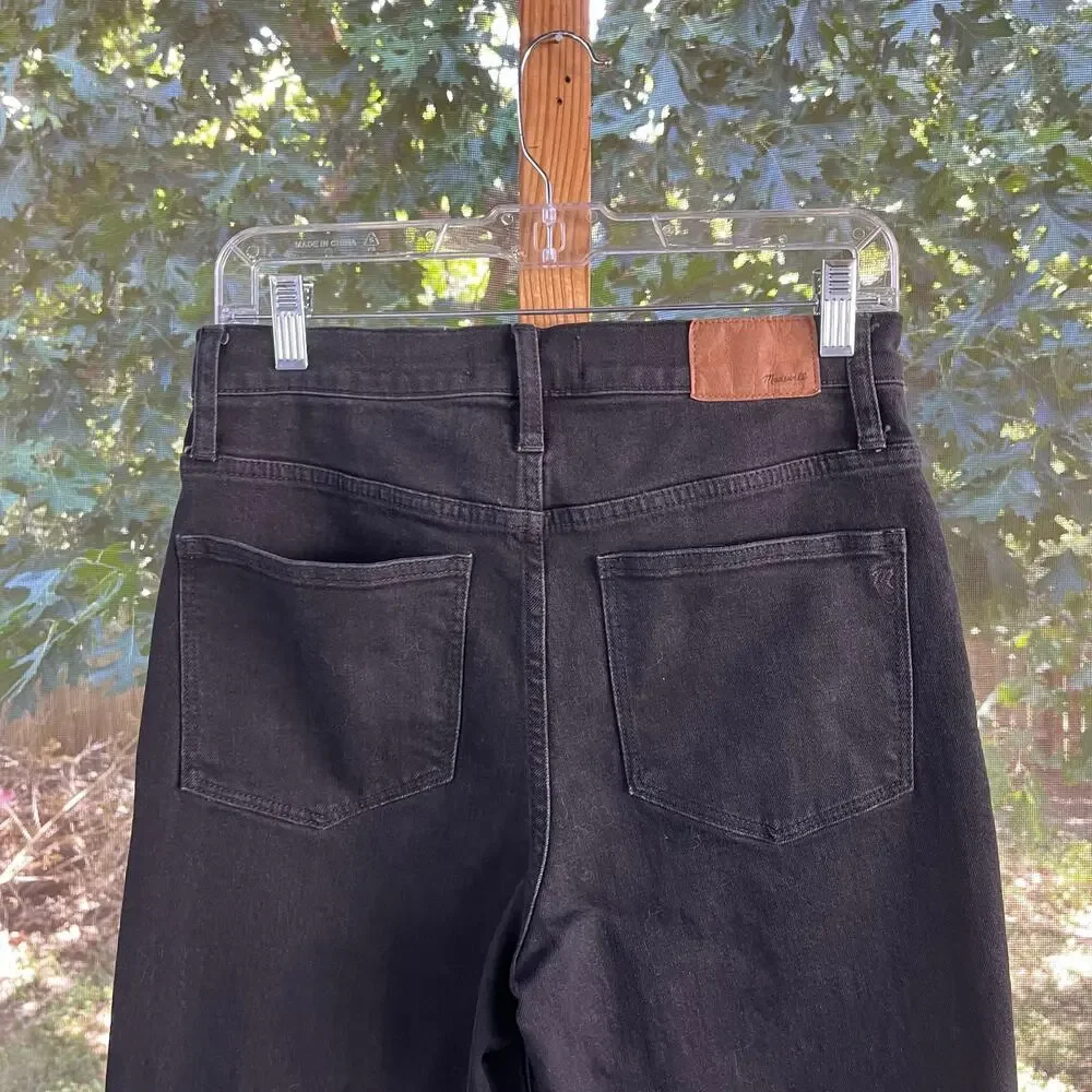 Madewell Women's Classic Straight Jeans High Waisted Lunar Wash Black Size 27